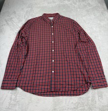 Lucky Brand Shirt Men Large Flannel Plaid Red Blue Button Up Long Sleeve Western