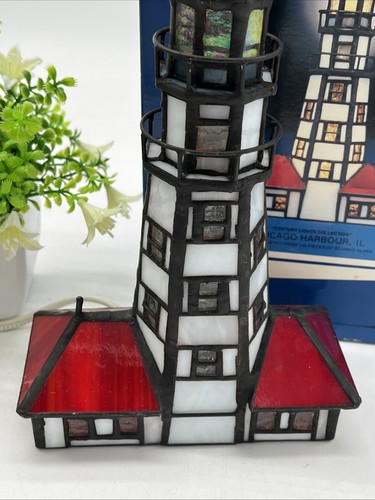 Century Classics vetro colorato Chicago Harbor faro RARO CON SCATOLA - Foto 3 di 13