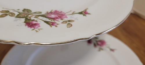 2 platos de cena Royal Rose Fine China rosa musgo Japón 10 1/8" - Imagen 3 de 7