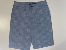 New Quiksilver Boys Youth Walk Shorts Boardshort 12/26 VTG Bloke Blue Checks