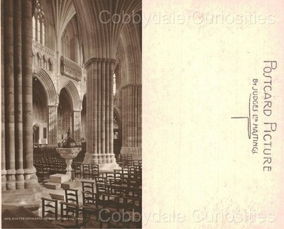 Alte Postkarte - Exeter Kathedrale Kirchenschiff Richter Ltd ECHTFOTO UNBESENDET