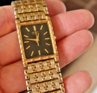RARE Vintage Seiko Square Men's Dress Watch Wristwatch Gold Tone 7N01-5C39 LOOK