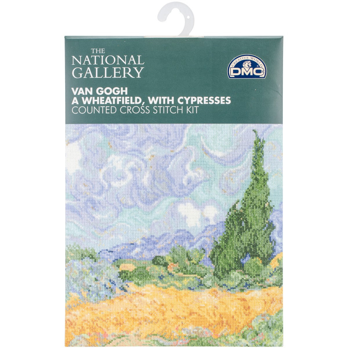 DMC Van Gogh's A Wheatfield W/Cypresses Counted Cross Stitch Kit-11.5"X9" 16 Cou