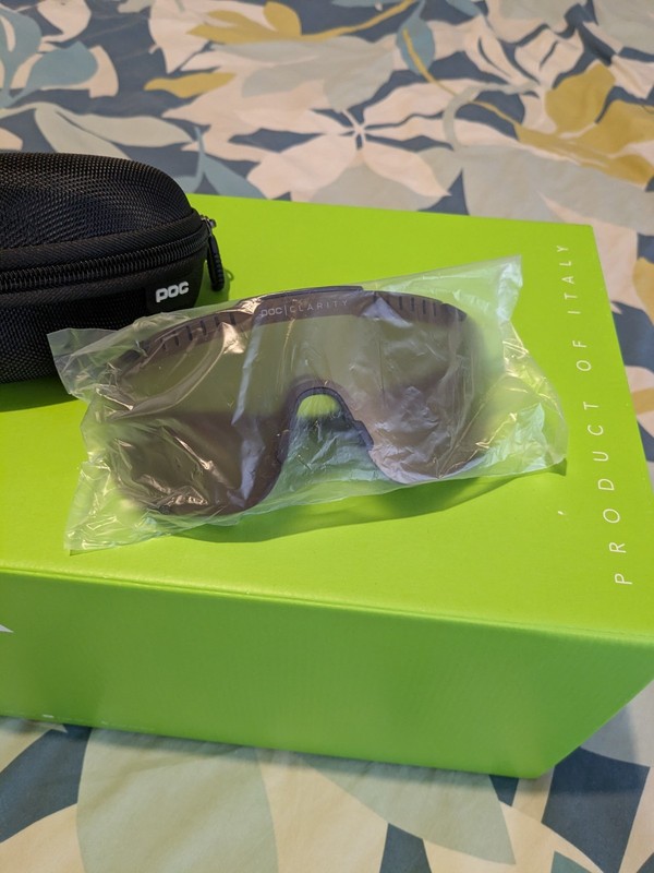 POC Devour Sunglasses Clear, Uranium Black + Brown And Mirror Lens. Road Gravel