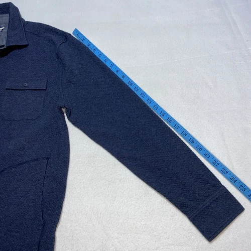 Johnnie-O Andre Knit Shacket Indigo Blue Button Front Mens M Medium Shirt Jacket image 5