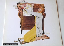 1997 NORMAN ROCKWELL PRINT 1940 "THE DECORATOR" 11 X 10 1/2