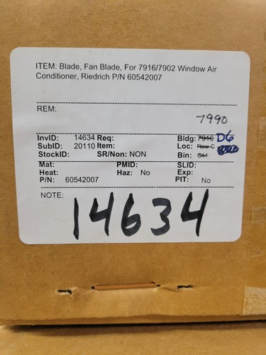 NEW! ~ Freiedrich 60542007 16" Fan Blade for Window Unit 7916/7902 - Afbeelding 2 van 2