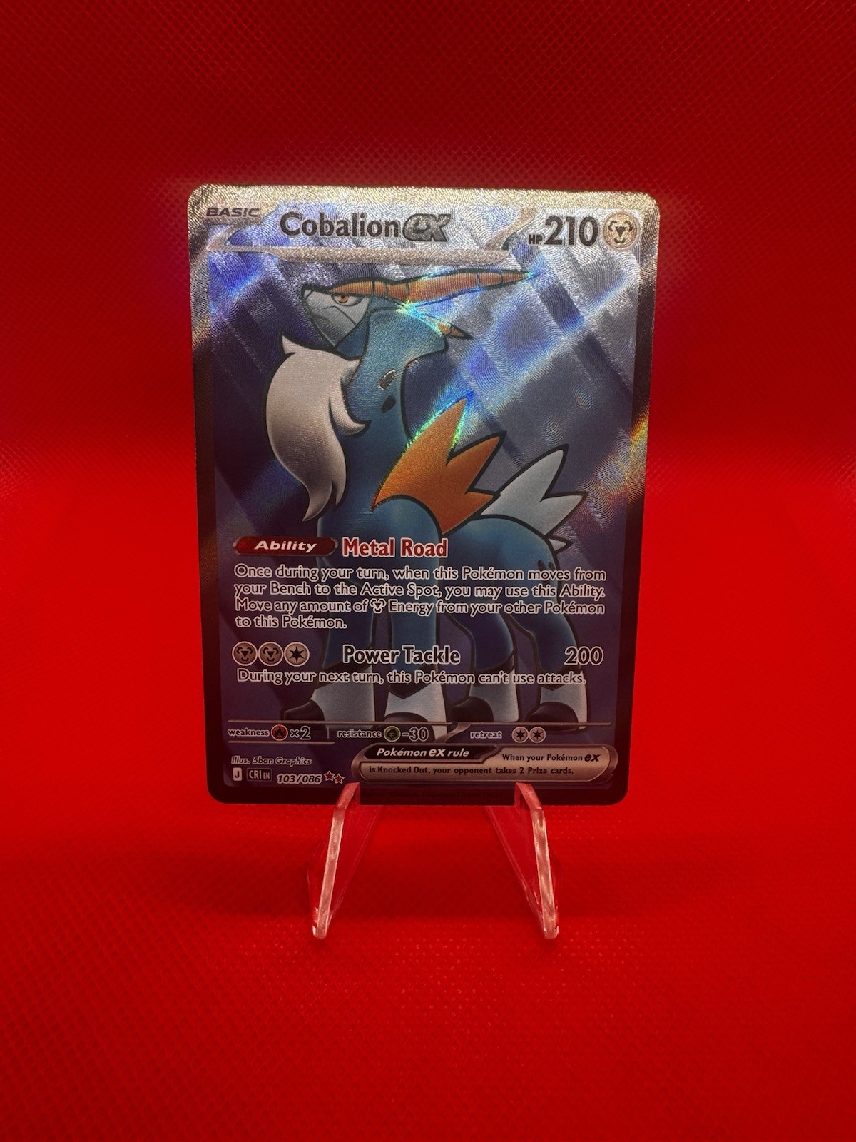 Cobalion ex 103/86 Full Art Ultra Rare Chaos Rising Pokemon Card NM