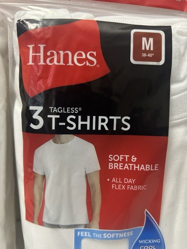 New Hanes Men's Crewneck T-Shirt Tee Tagless 6-PACK Sz 38-40 MEDIUM (HB-12) - Photo 2 sur 4