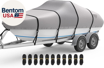 Waterproof Boat Cover 20-22 Ft, 1400D Heavy Duty Middle Reinforced Marine Grade