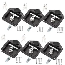 Black T-Handle Truck Tool Box Latch Replacement kit 6PC Black(4.9" L x 4.8" W)