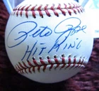 PETE ROSE SIGNED MLB BASEBALL, COMES WITH SIGNING TICKET AND DISPLAY CUBE
