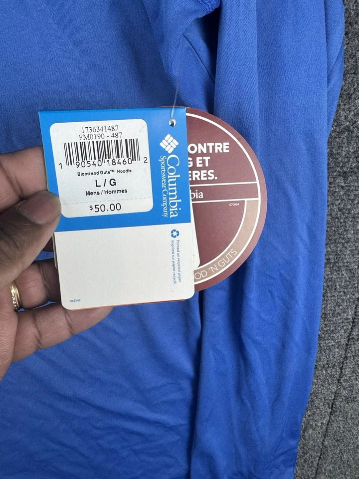 Camisa de pesca Columbia PFG Blood N Guts manga longa com capuz Omni Shield masculina G - Imagem 3 de 4