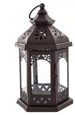 Black Hexagonal Metal Lantern New