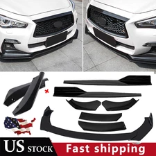 Front Bumper Lip Chin Spoiler Body Kit Splitter Side Skirt For Infiniti Q50 Base