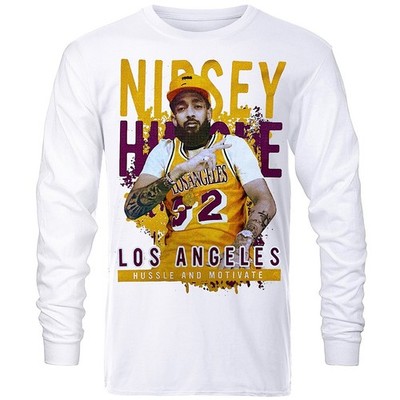 NIPSEY HUSSLE LOS ANGELES HUSSLE AND MOTIVATE Long Sleeve Shirt FEW COLORS S-4XL
