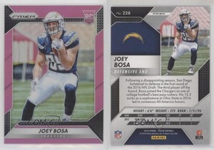 2016 Panini Prizm Rookie Pink Prizm Joey Bosa #228 Rookie RC