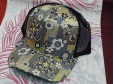 Japanese Cap Mesh Cap Hat Kyoto Nishijin Checkered Cherry Blossoms Pattern Japan