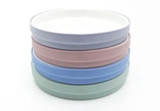 Elk And Friends Eco Kids 7.8 Porcelain White Plates/Silicone Sleeves Toddler 4