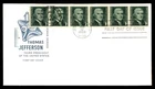 Mayfairstamps US FDC 1968 Indiana strip Thomas Jefferson First Day Cover aax_948