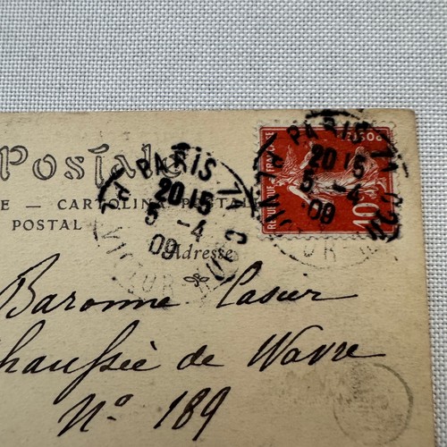 Vintage Zeppelin Luftschiff Luftschiff Postkarte Französisch Paris Eiffelturm 1909 - Bild 6 von 9