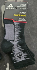 adidas Youth Cushioned Climalite Compression High Quarter Socks 2 Pairs