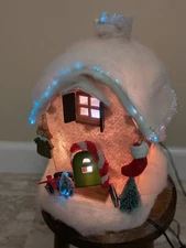 10" FIBER OPTIC CHRISTMAS SNOW HOUSE COLOR CHANGING BEAUTIFUL HOLIDAY STYLE