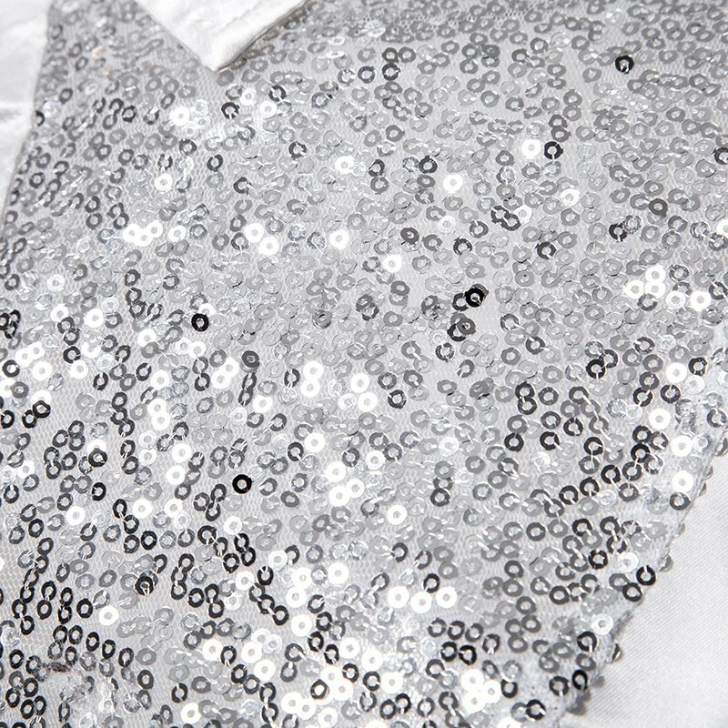 Para Hombres Estilo Occidental Prendas para el torso Manga Larga Lentejuelas Escenario Discoteca Brillo Camisa Nueva D Foto 4 de 4