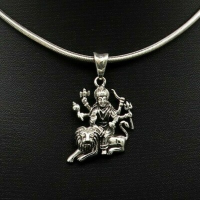 925 sterling silver Handmade Goddess Bhawani /Durga /Santoshi Maa Pendant ssp496