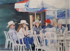 RONI SUMER (California c.2000), Orig. Watercolor, "On the Midway", COA, Large — photo 3