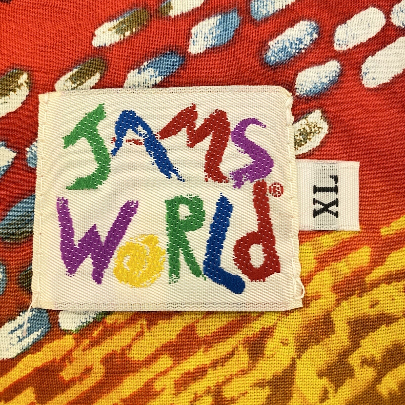 Jams World Vintage 90s XL Mens Vibrant Abstract Colorful Hawaiian Rayon Shirt eBay