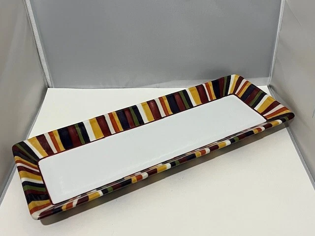 Pampered Chef Simple Additions Striped rectangular Serving Dish/Tray & stand - Image 3 of 4