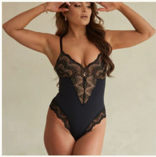 Pinsy Sculpting Lace Shapewear Bodysuit - Size XL Black NWT