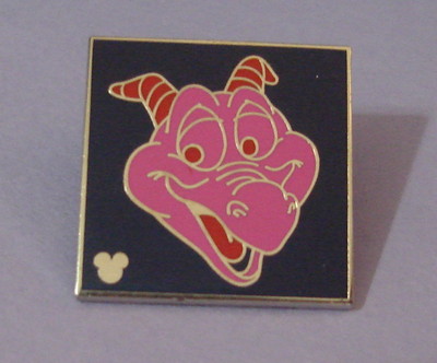 Disney Pin Disney World EPCOT Pink FIGMENT on Black Background Pin - Retired