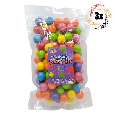 3x Bags Albert's Color Splash Assorted Bubble Gum Candy | 118 Pieces Each | 2LB