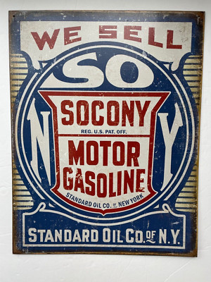 レトロ看板☆　SOCONY ソコニー　両面看板　 揮発油 　コレクション SOCONY STANDARD OIL Co of N.Y. 16