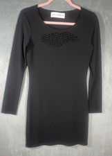 Graham & Spencer Dress Black Large Long Sleeve Cutout Stretch Blend Sz Small