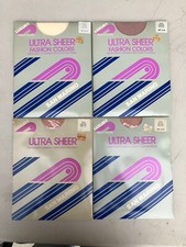 4 Vintage Nylon Pantyhose NIP Ultra Sheer SAN MARINO Ivory Pewter Size Petite