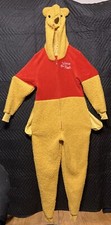 Vintage Disney Winnie The Pooh Costume One Piece Suit Adult Size Small S/M PJs