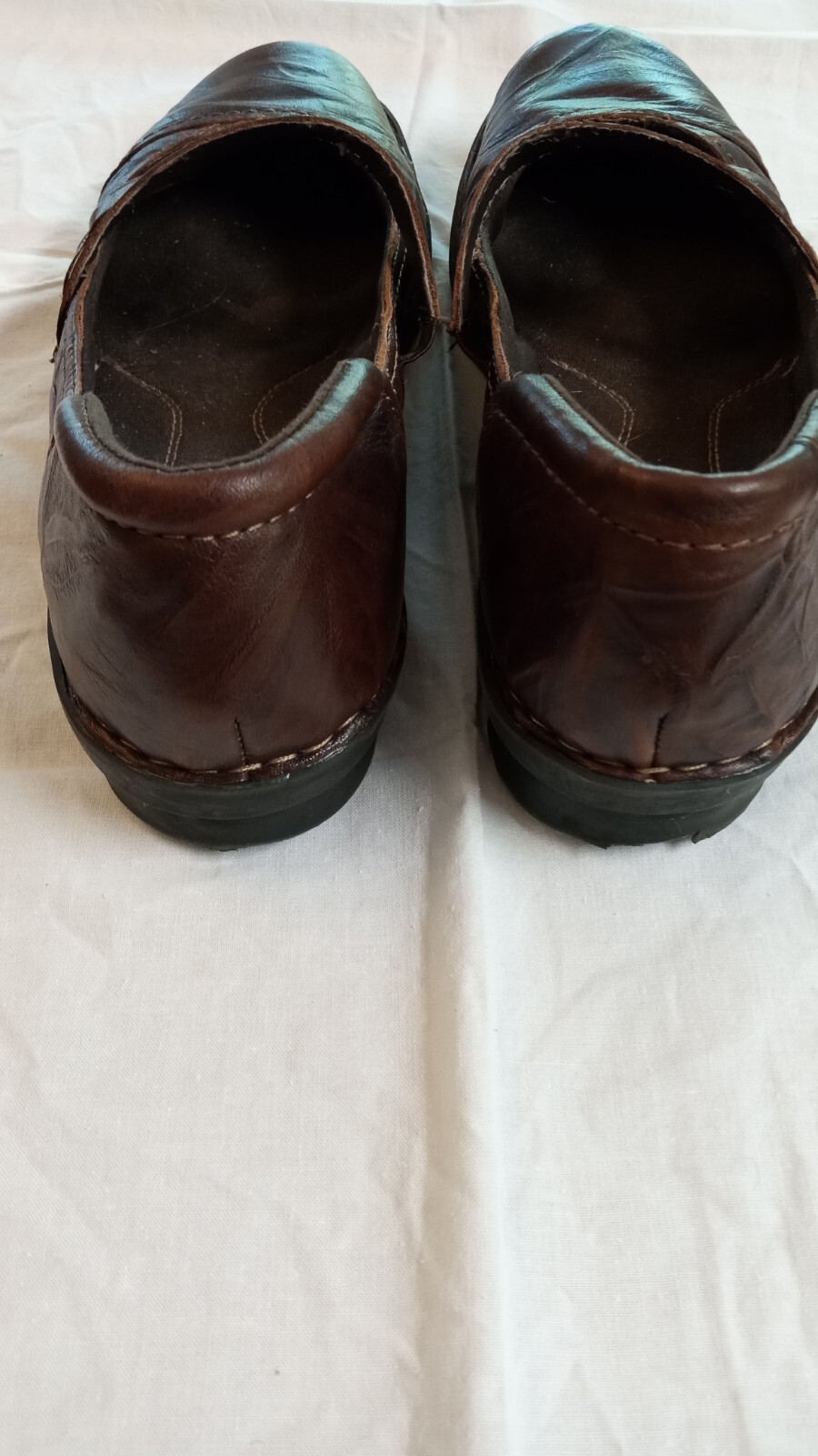 CLARKS leather 9.5 brown cloud pattern step-in sl… - image 4