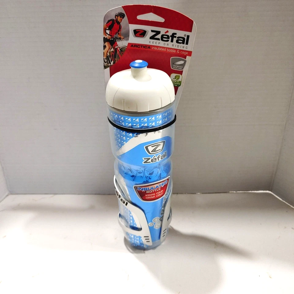 Zefal Nueva Botella de Agua Bicicleta Lámina Azul Aislada Aluminio. Jaula de plata H/C libre de BPA Foto 2 de 4