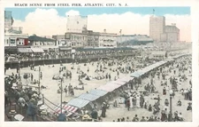 Postcard Beach Scene From Steel Pier, Atlantic City, N.J. VTG VPC01.