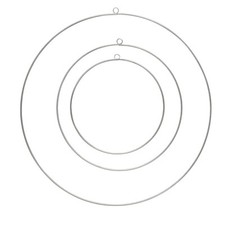 Dekoringe zum Basteln Metallringe mit Aufhängeösen DIY 50/40/30cm 3er Set silber