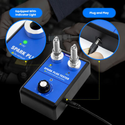 Dual Plug Car Kit Spark Plug Tester 12V Gasoline Ignition Plug Diagnostic Tool