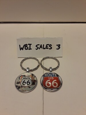 Lot of 2 Route 66 Key Chains (Roadside Sign Design)