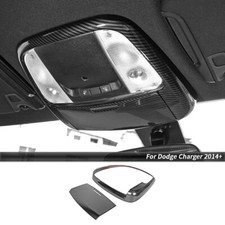 2x Front Reading Light Cover Trim Carbon Fiber For Dodge Charger Durango 2014-19