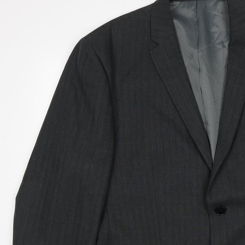 George Mens Grey Polyester Blend Suit Jacket Size 42 Reg - Picture 6 of 12