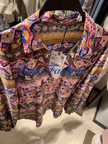 ZARA NEW PRINTED SATIN BLOUSE ALL SIZES 