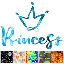 Princess Crown - Decal Sticker - Multiple Patterns  Sizes - ebn6382