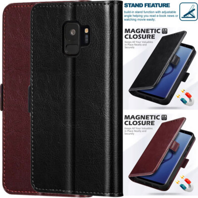 For Samsung Galaxy S9/S9 Plus/S9+ PU Leather Case Card Pocket Wallet Flip Cover